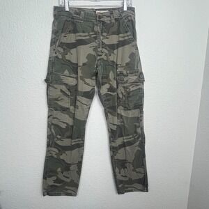 Wrangler Cargo Pants Mens 30x32 Multicolor Camouflage Cotton Stretch Relaxed Fit
